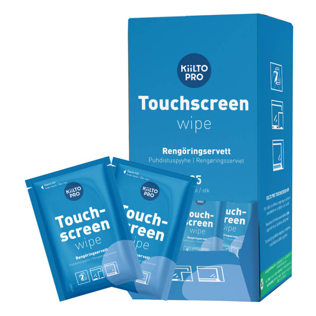 Kiilto Pro Touchscreen Wipes puutetundliku ekraani puhastuslapp, 95 tk