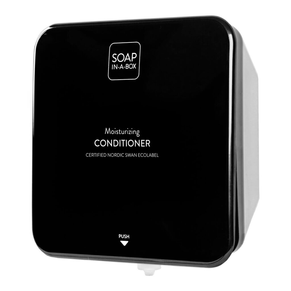 Soap-In-A-Box spīdīga melna matu kondicioniera dozators