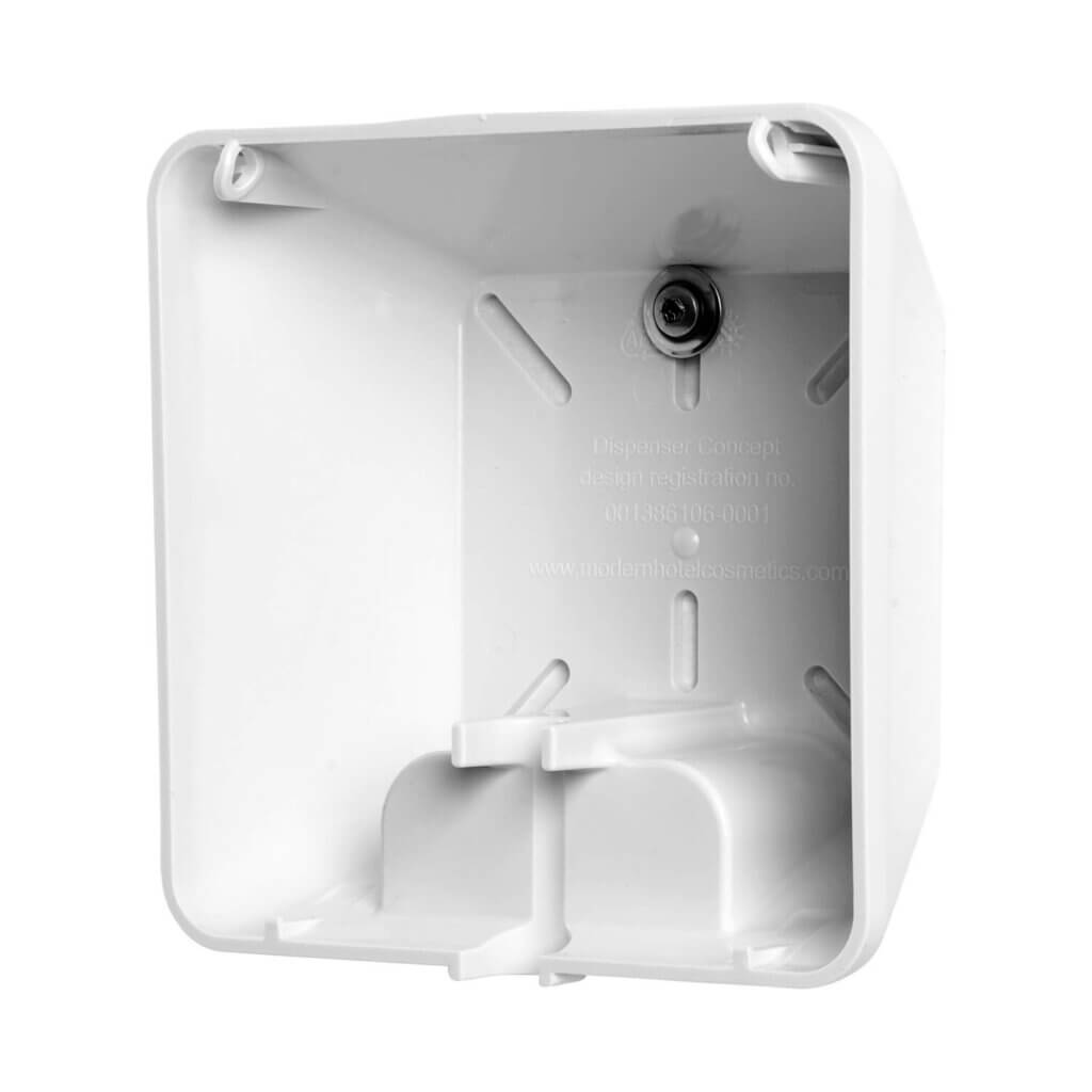 Soap-In-A-Box läikiv valge doseerija, tagakülg