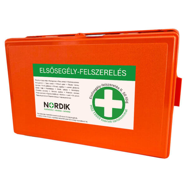 Munkahelyi elsősegély-felszerelés alap kötszerekkel, MSZ II 50 fő