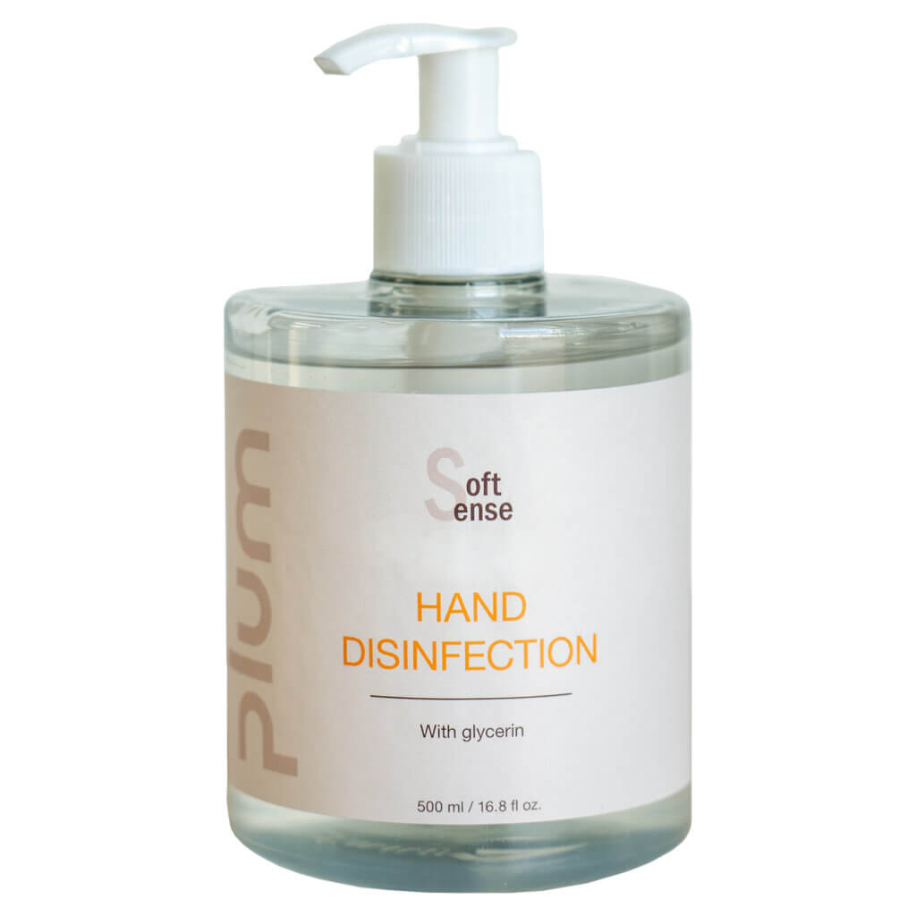 Plum Soft Sense Disinfector 85% gel dezinfectant pentru mâini, 500 ml flacon cu pompă